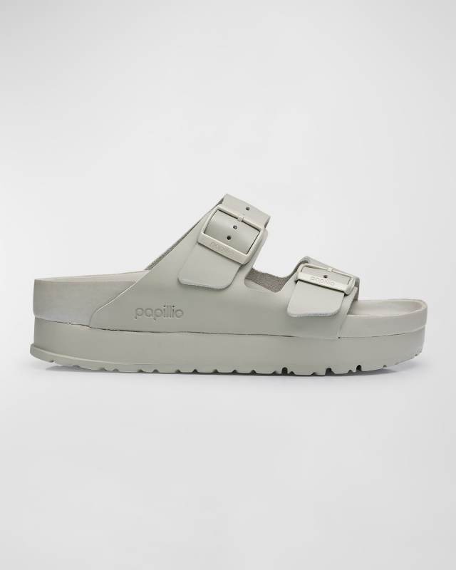 Arizona Exquisite Leather Dual-Buckle Platform Sandals